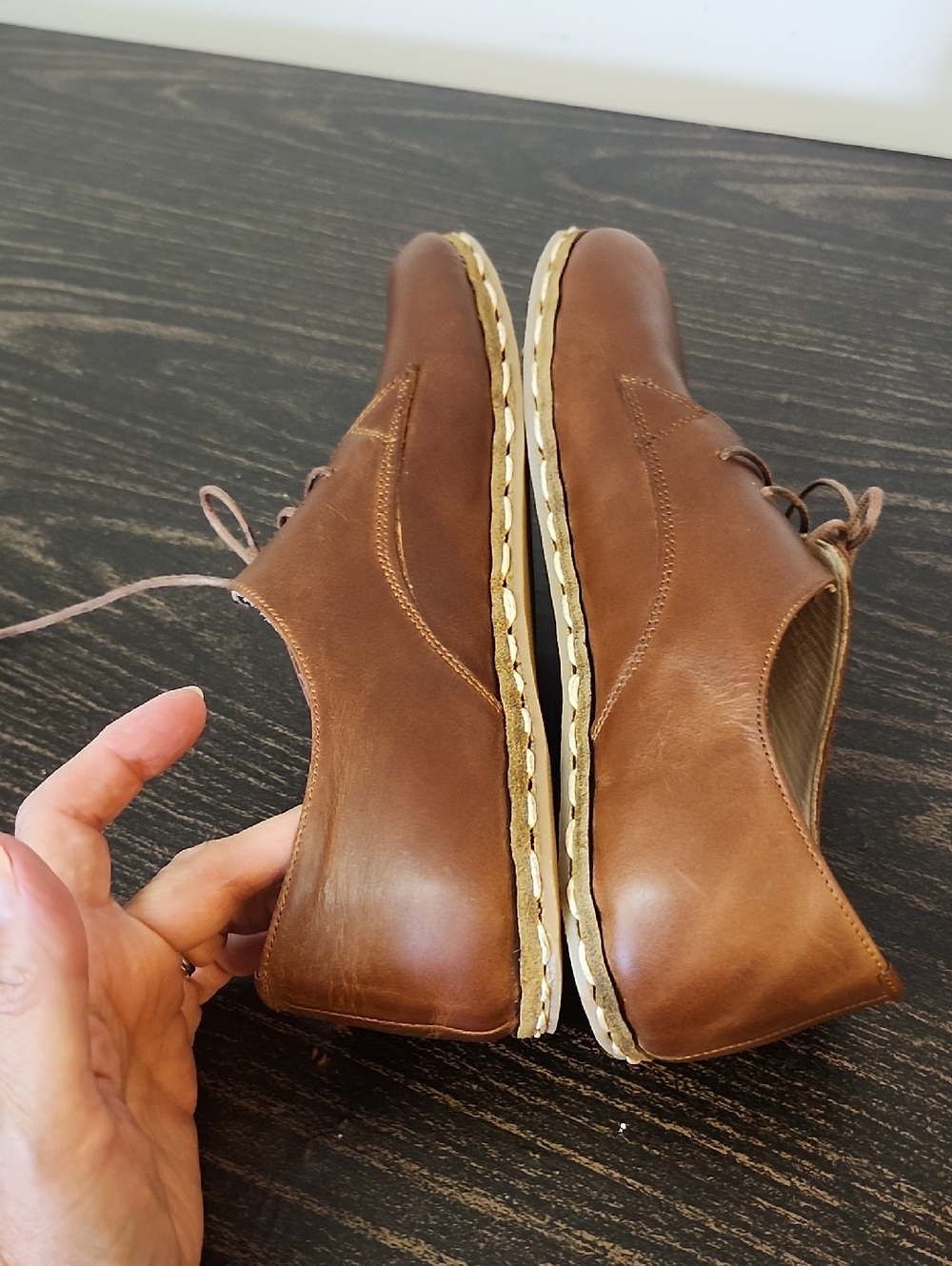 ATLANTIS Handmade Barefoot  Oxfords Leather Shoes Mens 8.5 Turkey - Picture 5 of 7